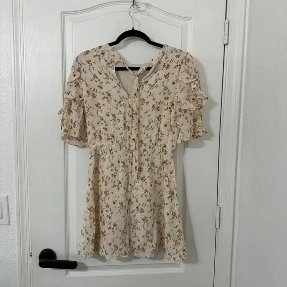 Reformation Malachi Dress Mini Ruffle Mini Dress Size 4 - Picture 10 of 10